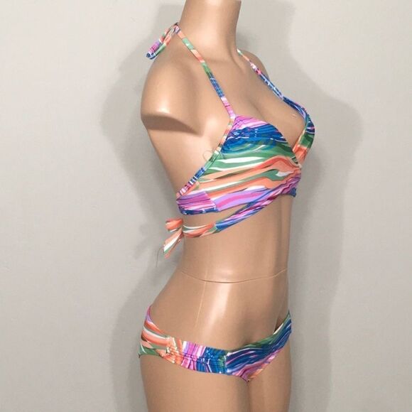 URBAN SEA multi colored wrap bikini. - Picture 3 of 9